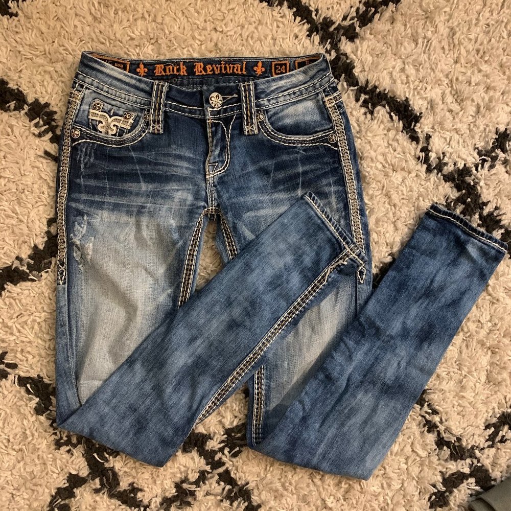 ★ ROCK REVIVAL KAI SKINNY JEANS | SIZE 24  ★